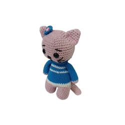 Peluche gato con jersey hecho a mano a ganchillo (amigurumi). - Imagen 2
