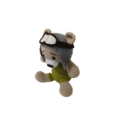 Peluche oso aviador hecho a mano a ganchillo (amigurumi).Ficha técnica: - Imagen 2