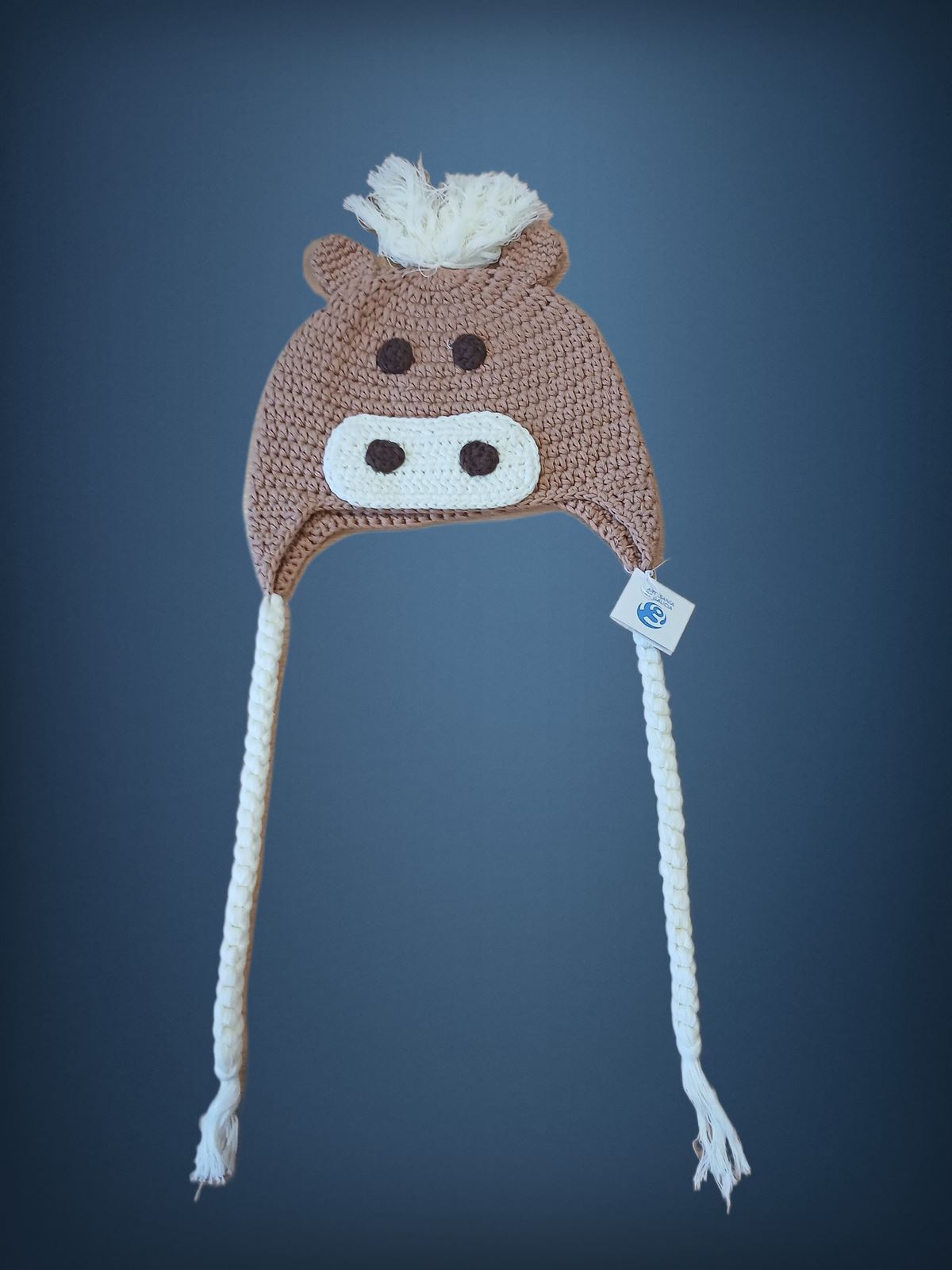 Gorro caballo hecho a mano a ganchillo. - Imagen 1