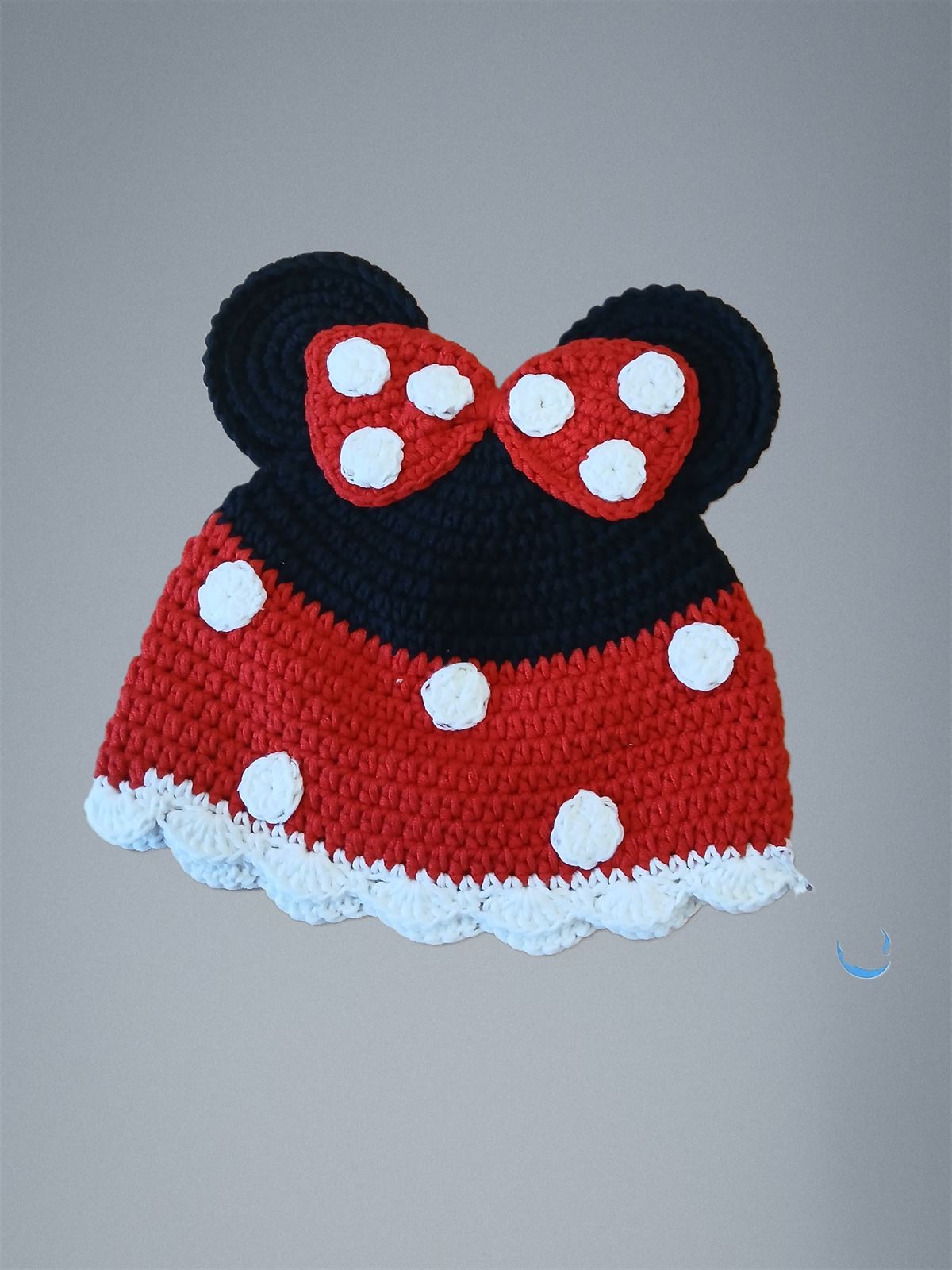 Gorro minnie mouse hecho a mano a ganchillo. - Imagen 1