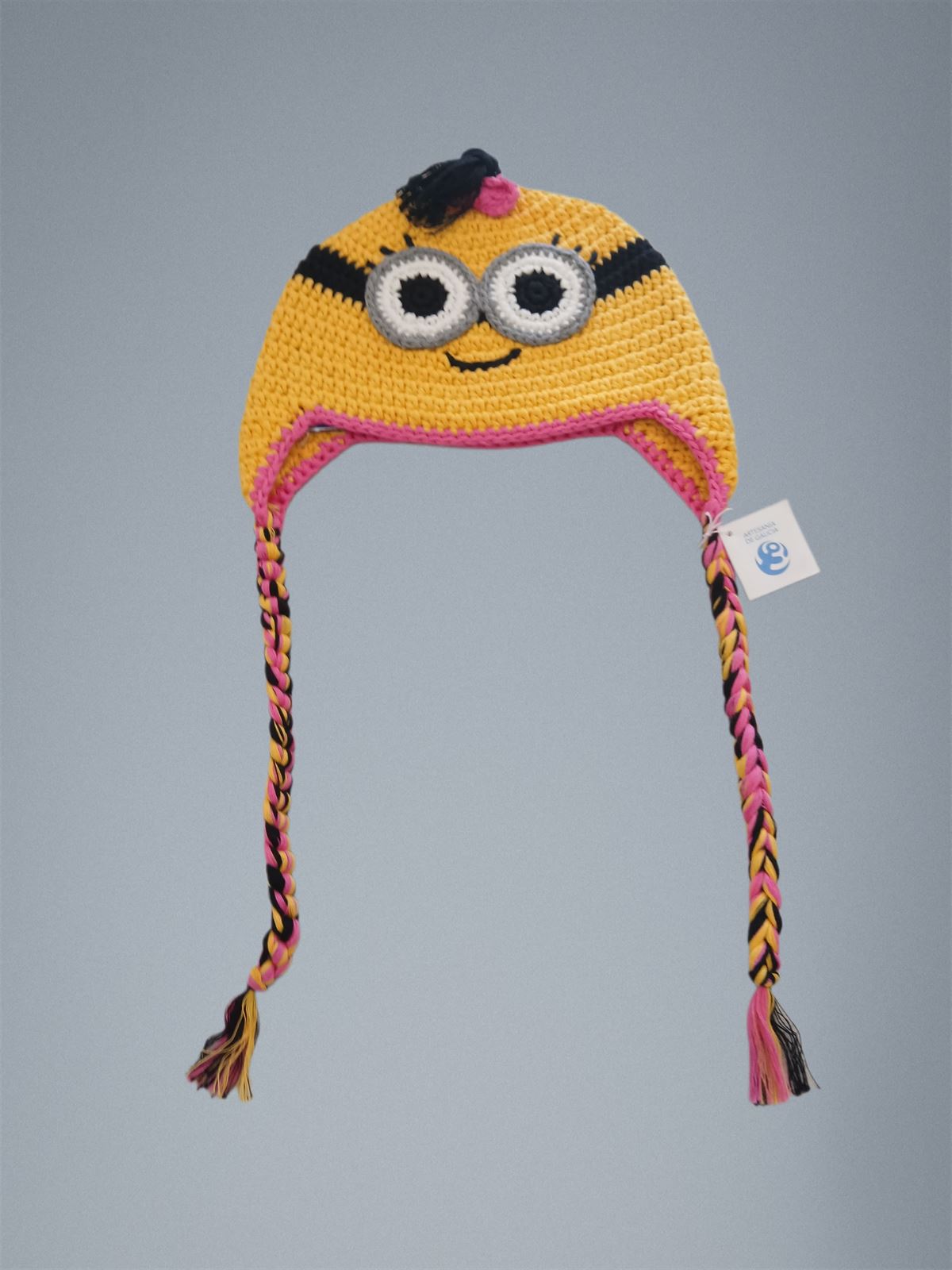 Gorro minnion gru mi villano favorito hecho a mano a ganchillo. Ficha técnica: Realizado a ganchillo con lana 100 % acrílica. - Imagen 1