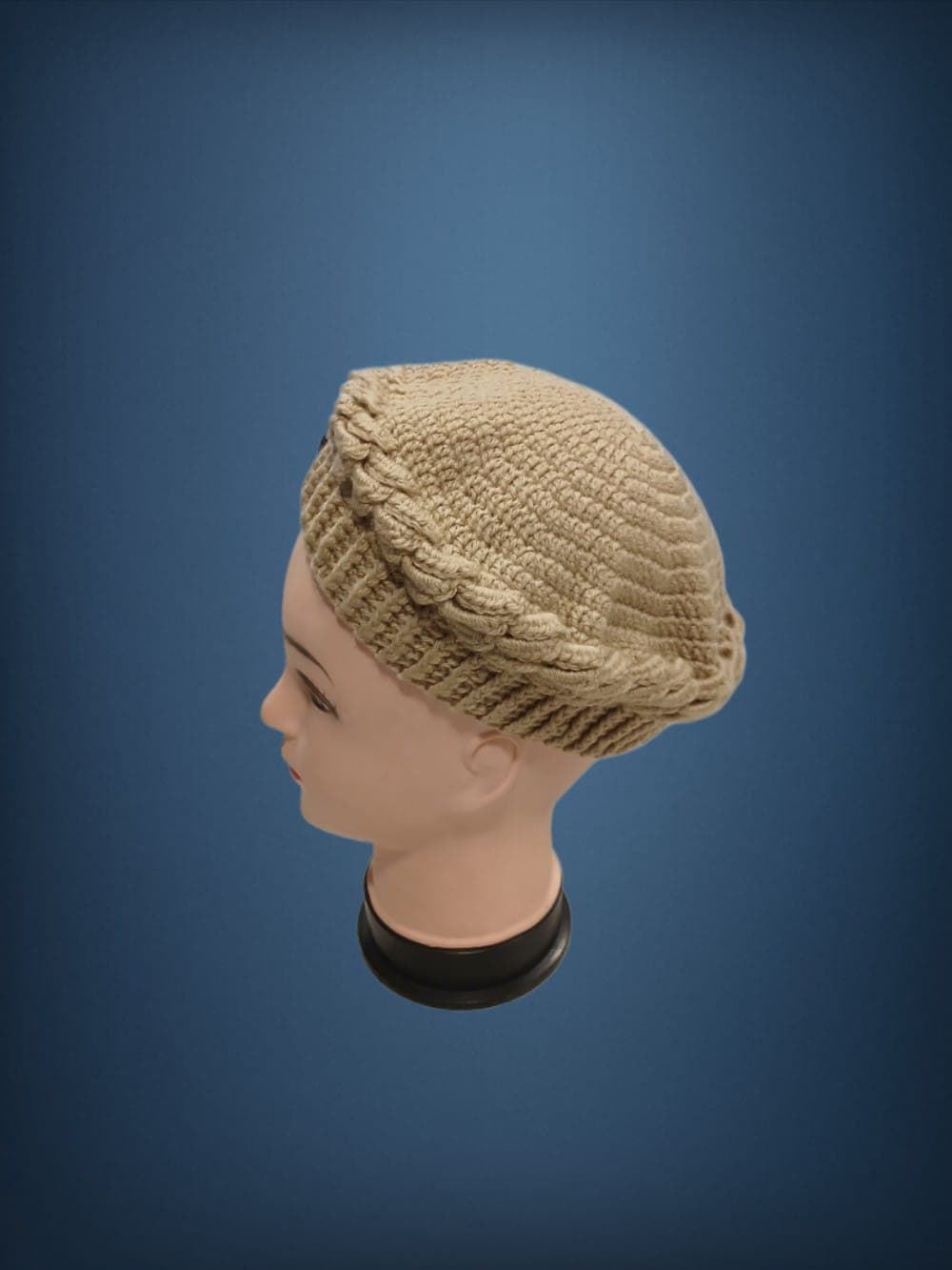 Gorro ondas beige hecho a mano a ganchillo(20) - Imagen 2