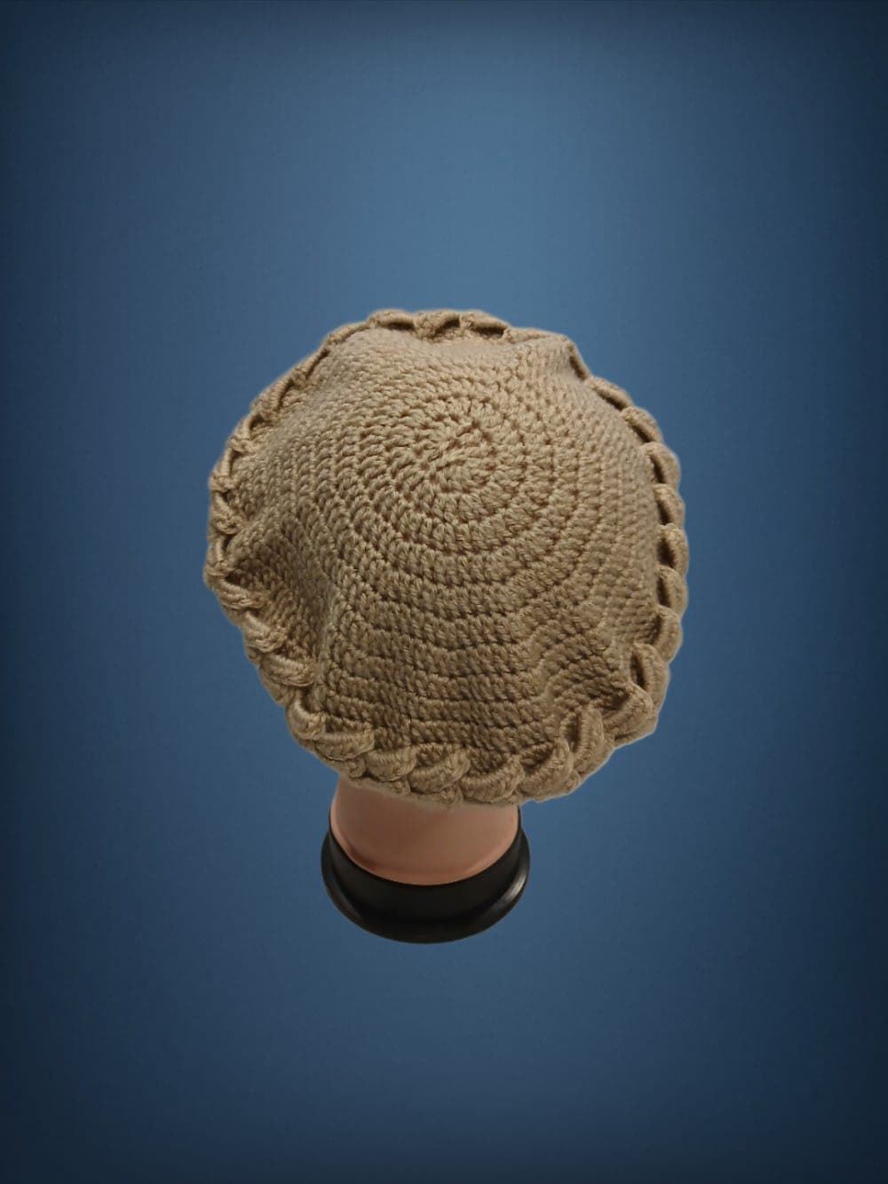 Gorro ondas beige hecho a mano a ganchillo(20) - Imagen 3