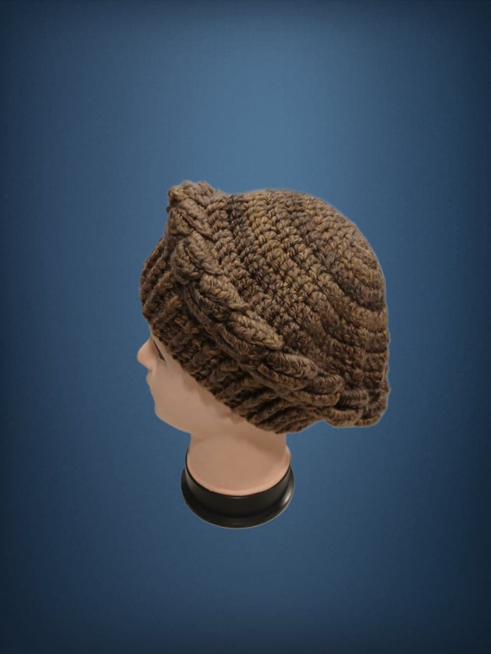 Gorro ondas tonos marrones hecho a mano a ganchillo (27) - Imagen 3