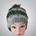 Gorro pompón tonos gris verde hecho a mano a ganchillo. - Imagen 1