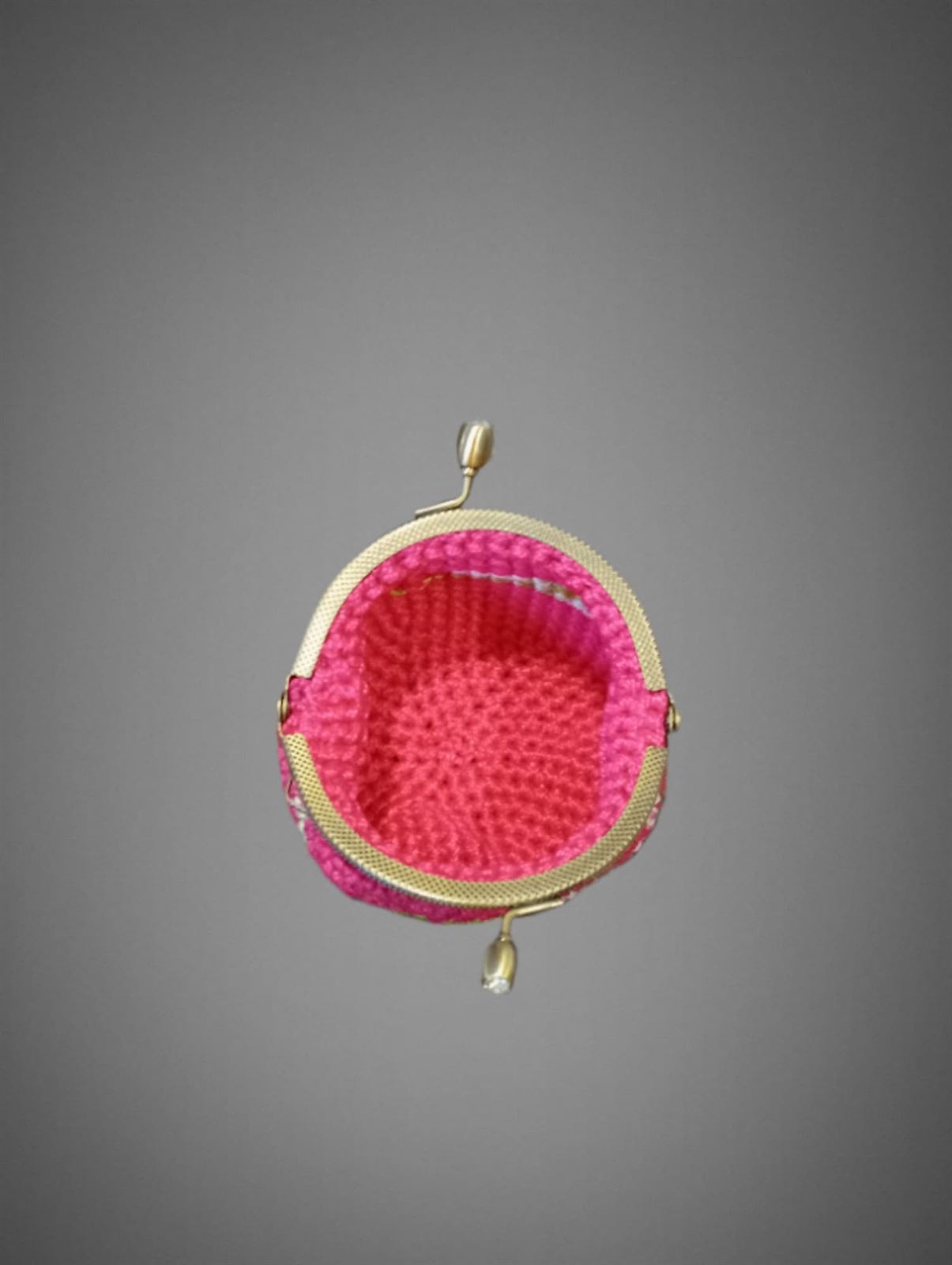 Monedero rosa hecho a mano a ganchillo - Imagen 2