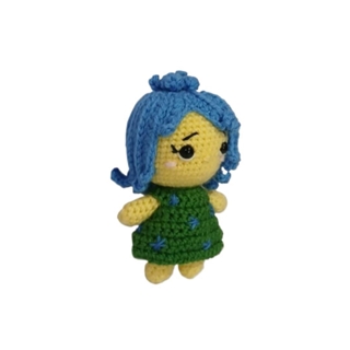 Peluche alegría inside out del revés emociones hecha a mano a ganchillo (amigurumi). - Imagen 1