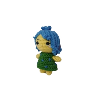 Peluche alegría inside out del revés emociones hecha a mano a ganchillo (amigurumi). - Imagen 2
