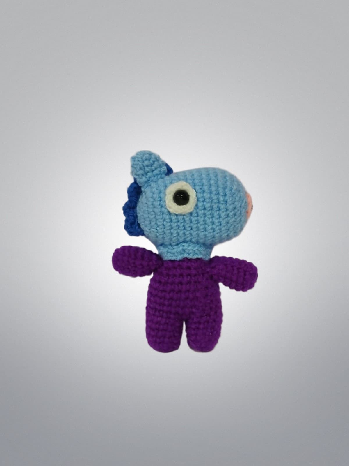 Peluche bt21 morado azul hecho a mano a ganchillo (amigurumi). - Imagen 2