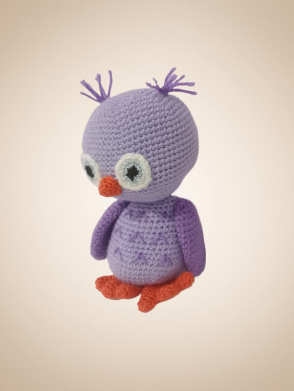 Peluche buho hecho a mano a ganchillo (amigurumi). - Imagen 3