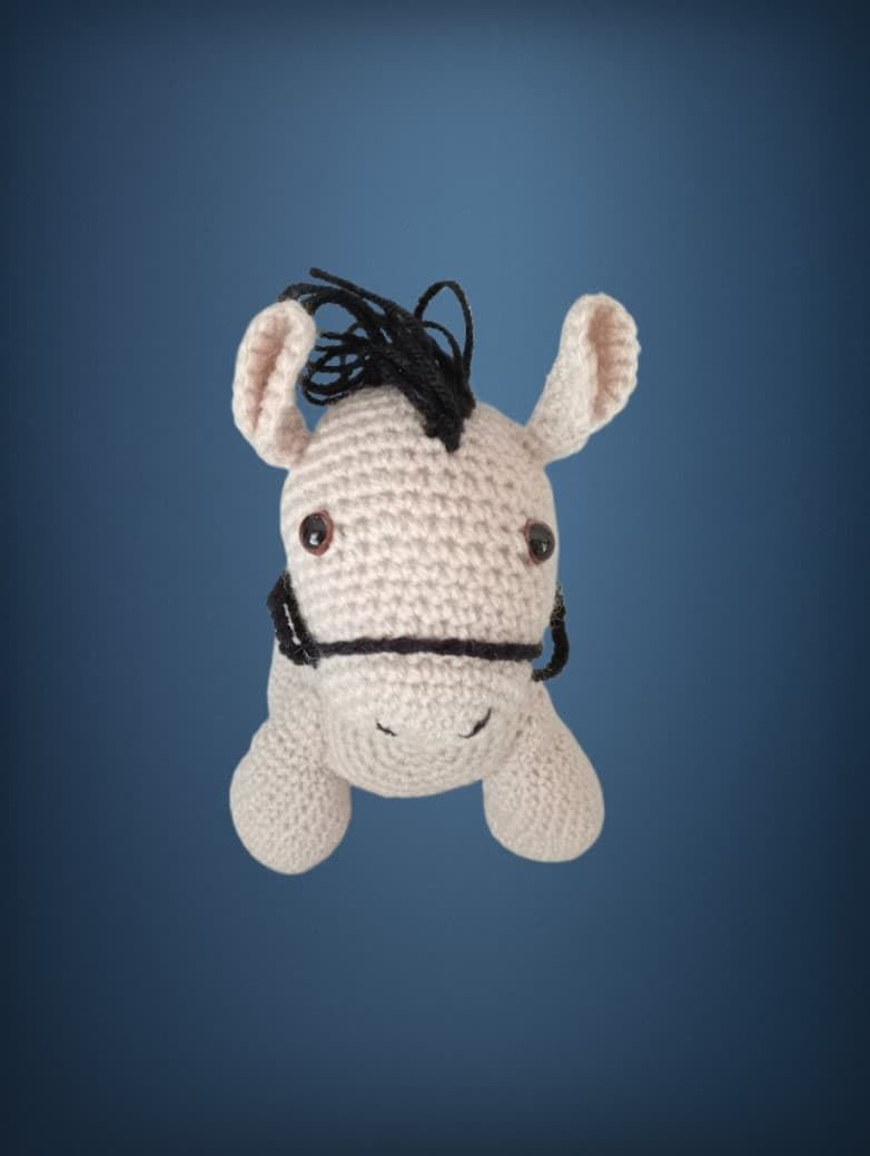 Peluche caballo hecho a mano a ganchillo (amigurumi). - Imagen 2