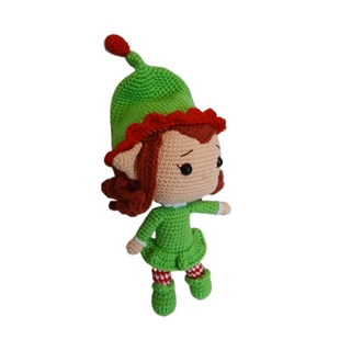 Peluche duende navideño-navidad hecho a mano a ganchillo (amigurumi). - Imagen 2