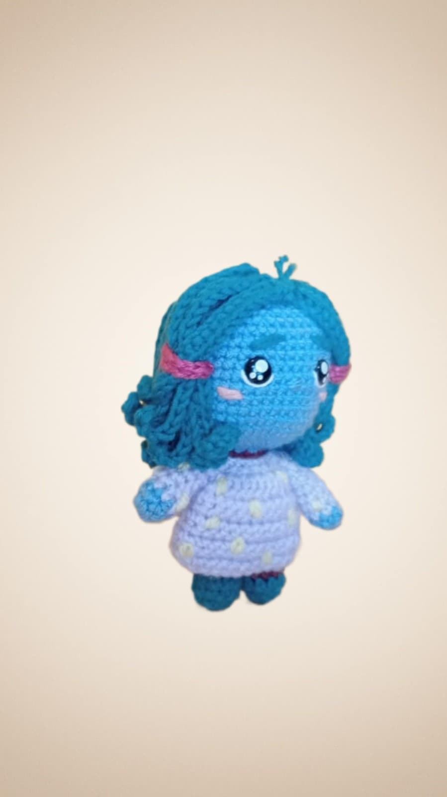 Peluche envidia inside out del revés emociones hecha a mano a ganchillo (amigurumi). - Imagen 3