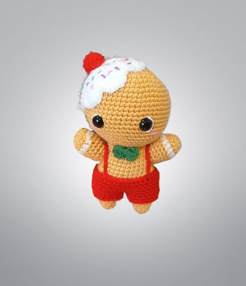 Peluche galleta jengibre hecho a mano a ganchillo (amigurumi). - Imagen 1