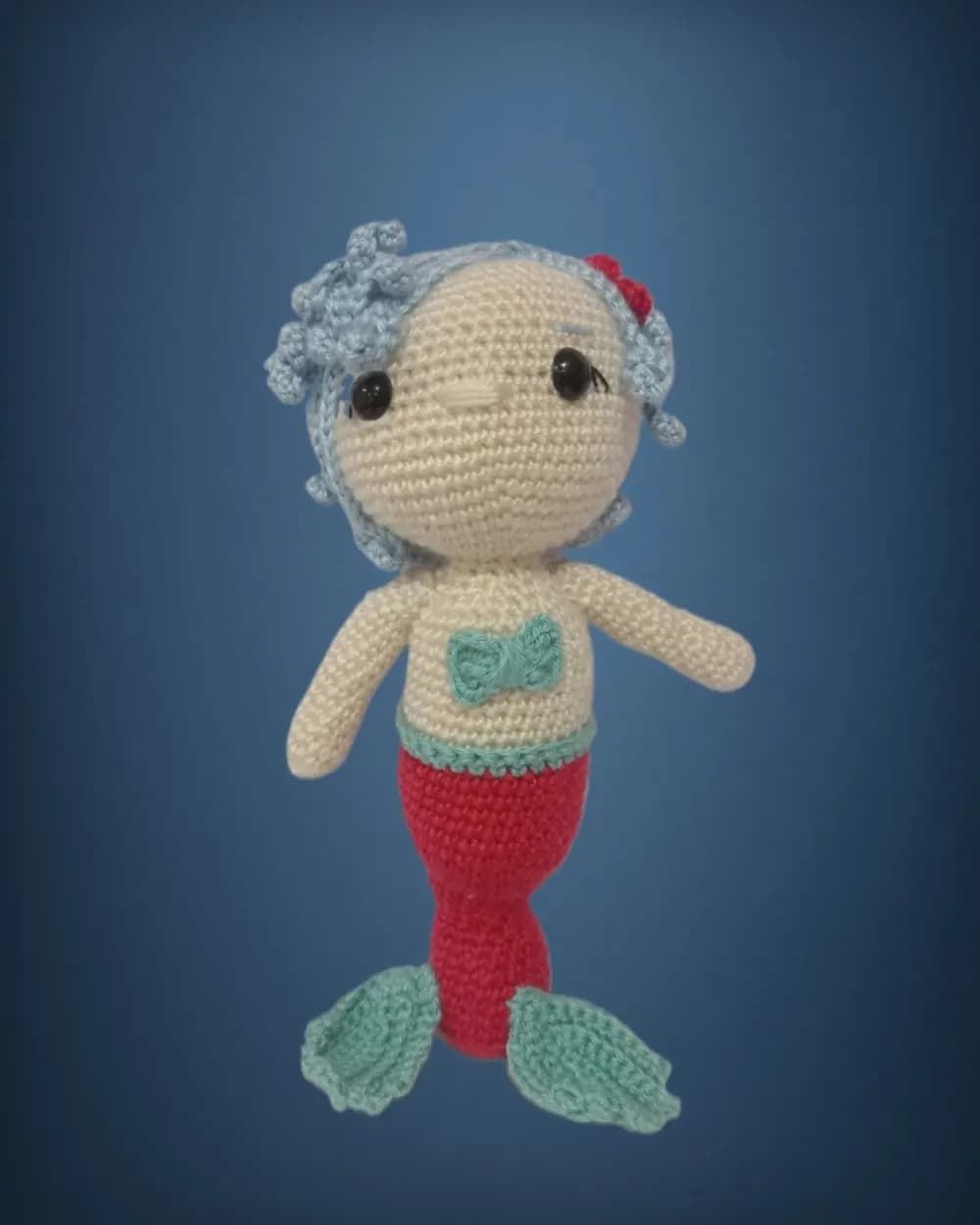 Peluche muñeca sirena la sirenita disney hecha a mano a ganchillo (amigurumi). - Imagen 1