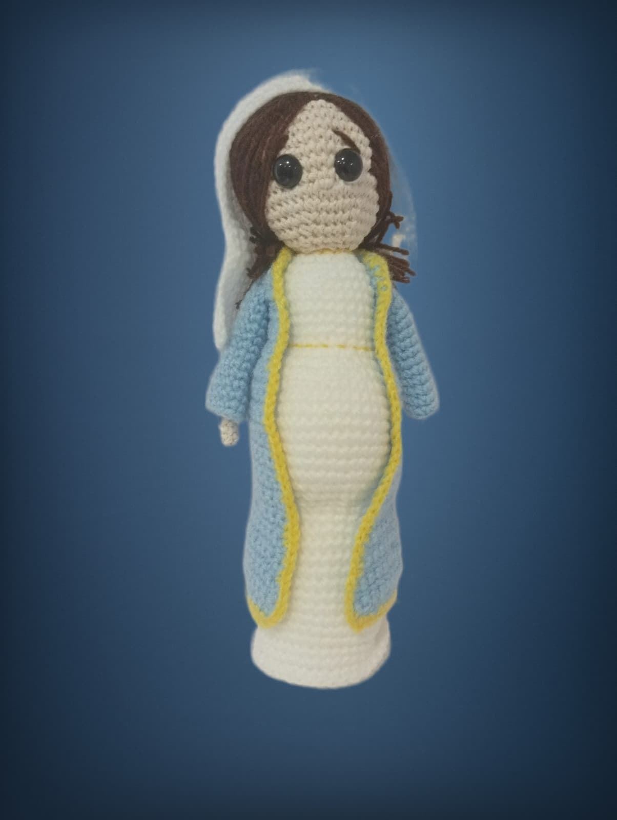 Peluche muñeca virgen maría embarazada hecho a mano a ganchillo (amigurumi). - Imagen 1