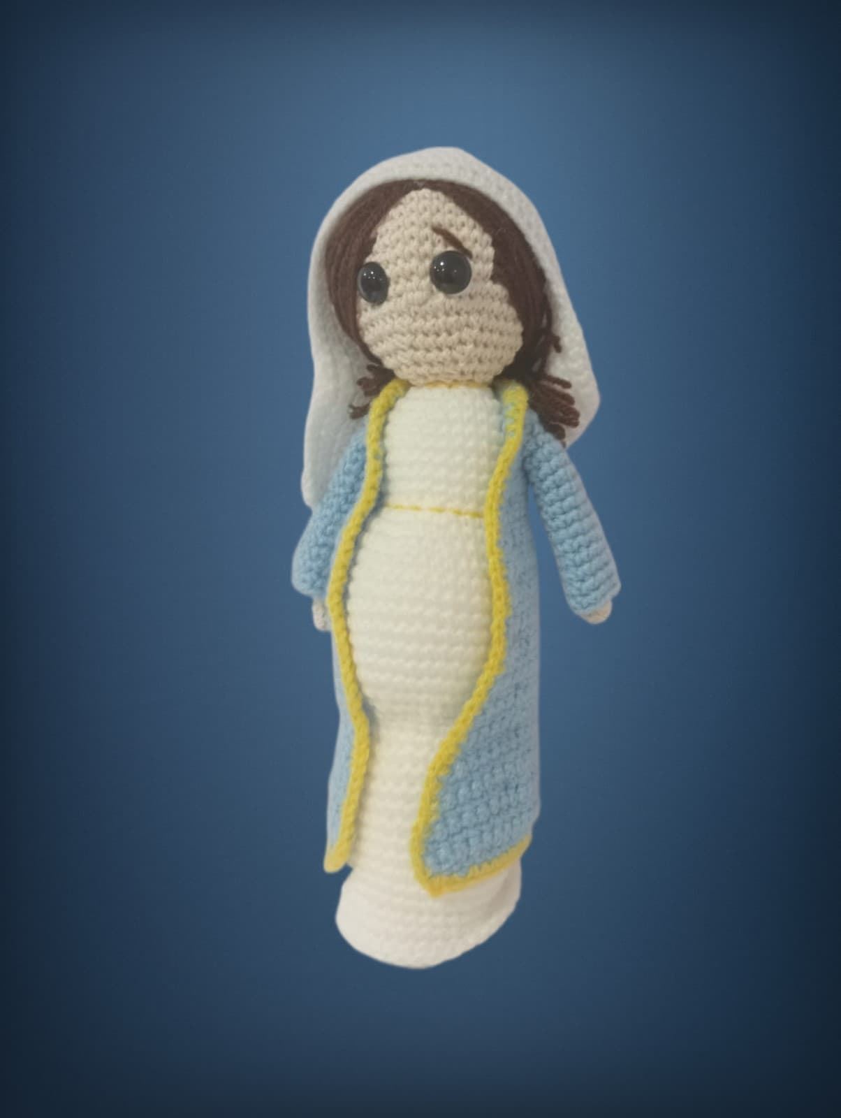 Peluche muñeca virgen maría embarazada hecho a mano a ganchillo (amigurumi). - Imagen 2