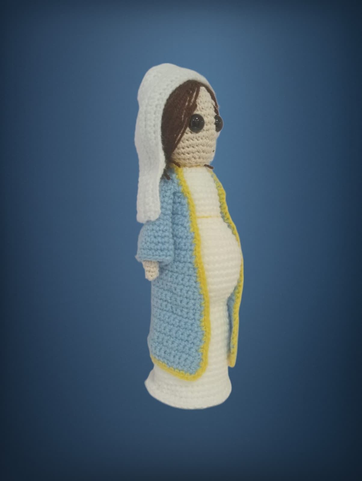 Peluche muñeca virgen maría embarazada hecho a mano a ganchillo (amigurumi). - Imagen 3