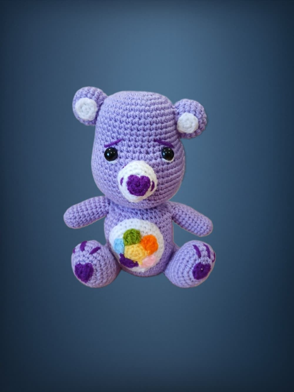 Peluche oso amoroso lila claro hecho a mano a ganchillo (amigurumi) - Imagen 1