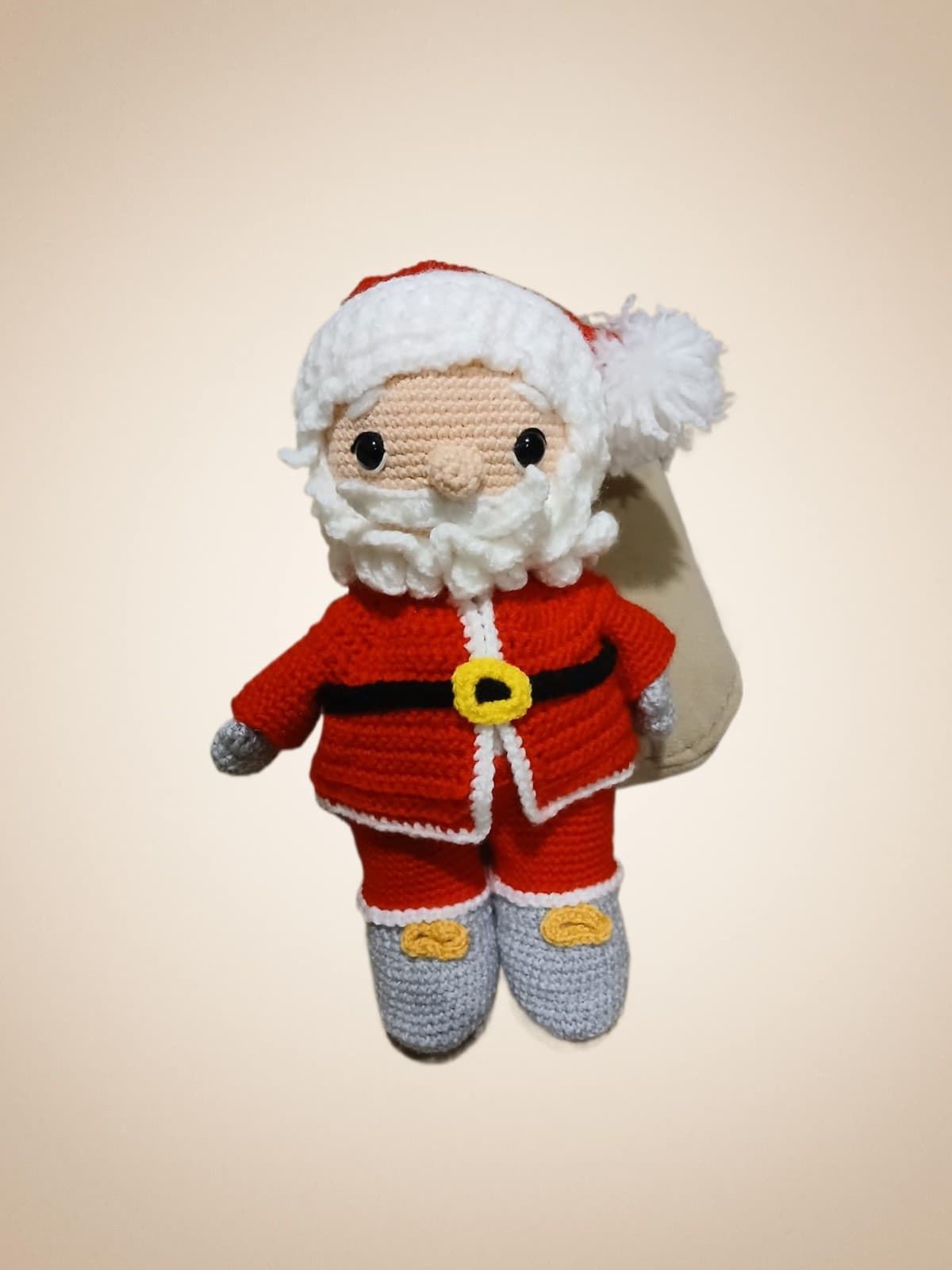 Peluche papá noel navideño-navidad hecho a mano a ganchillo (amigurumi). - Imagen 1