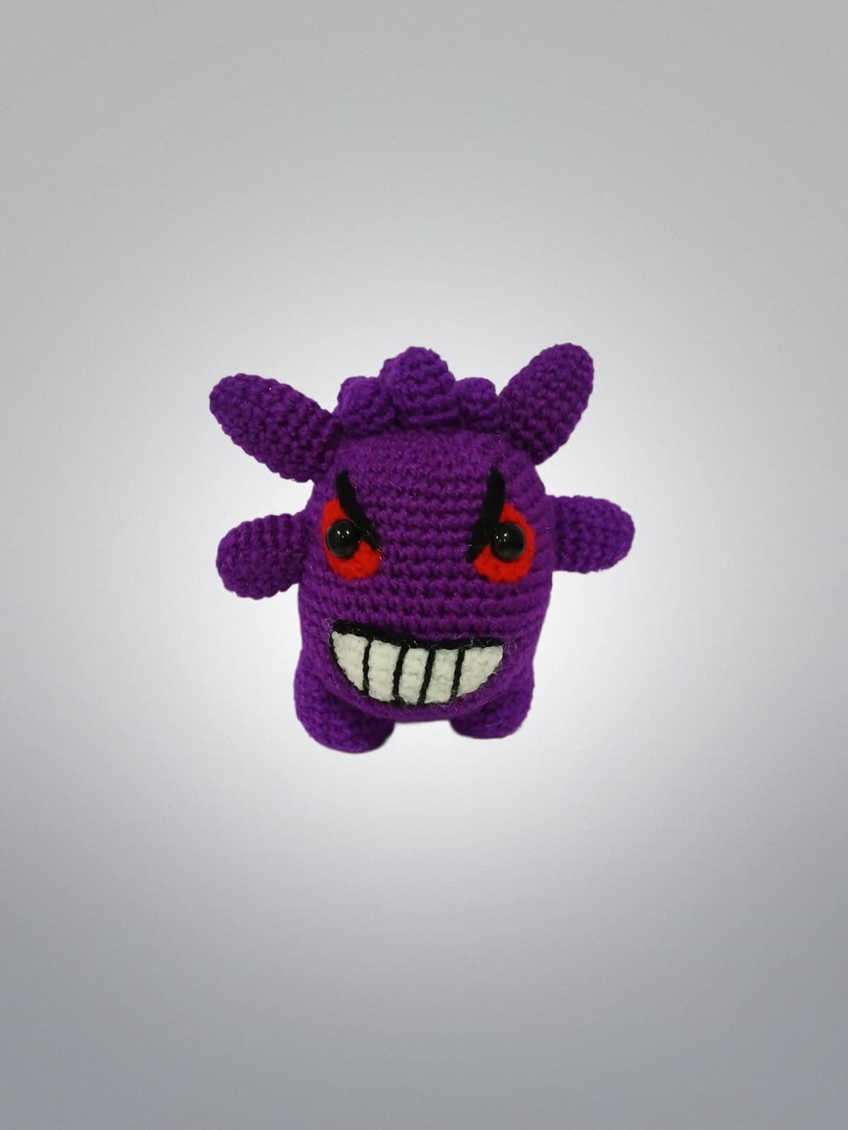 Peluche pokemon gengar hecho a mano a ganchillo (amigurumi). - Imagen 1