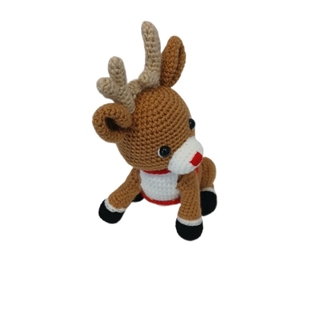 Peluche reno navideño hecha a mano a ganchillo (amigurumi). - Imagen 2