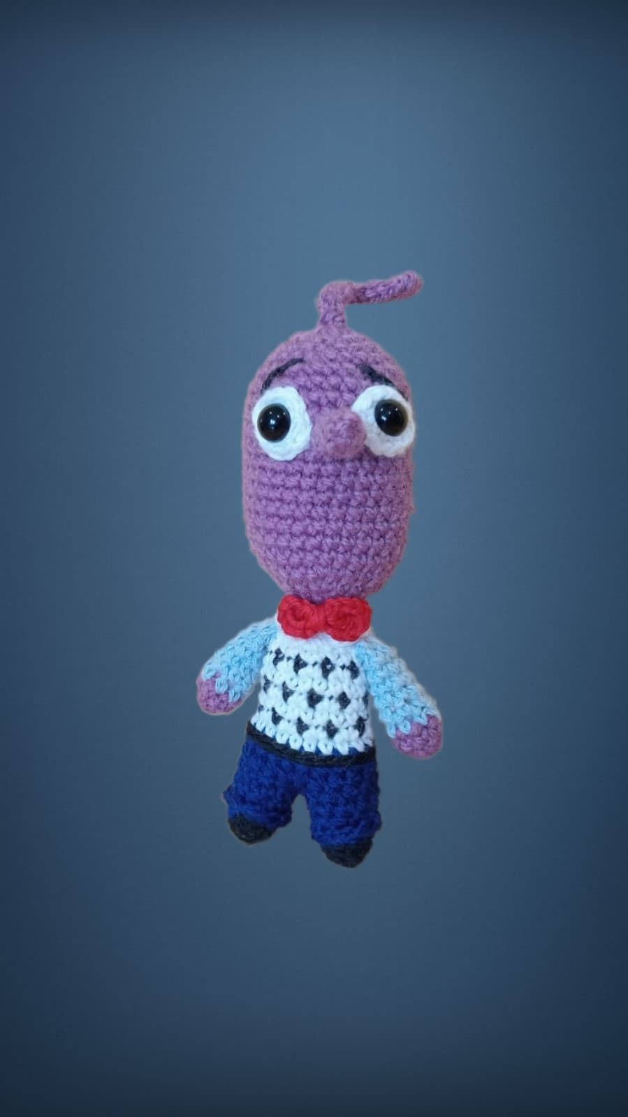 Peluche temor inside out del revés emociones hecha a mano a ganchillo (amigurumi). - Imagen 1