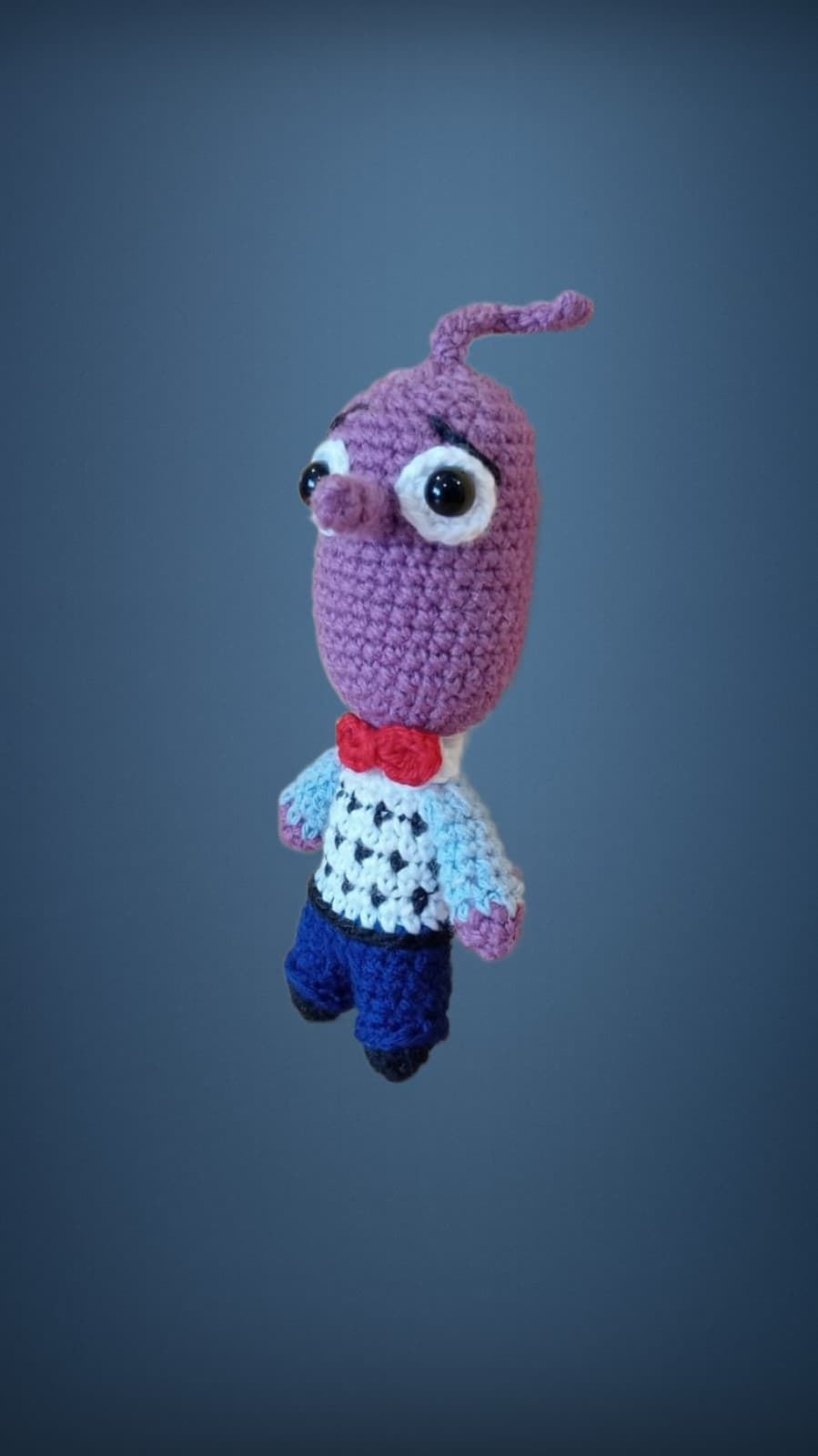 Peluche temor inside out del revés emociones hecha a mano a ganchillo (amigurumi). - Imagen 3