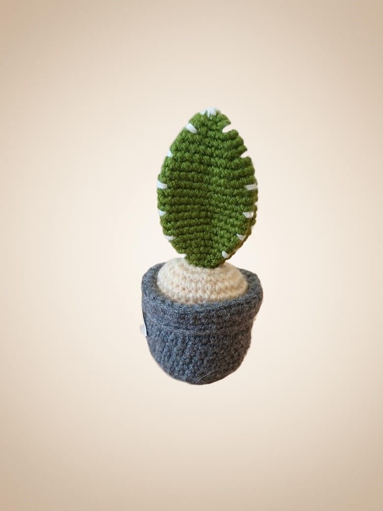 Planta cactus hecha a mano a ganchillo (amigurumi). - Imagen 1